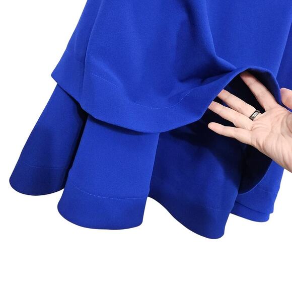 B. Darlin Royal Blue V-Neck Layered Party Dress Mini Size 7/8 Medium Stretch - Picture 5 of 7